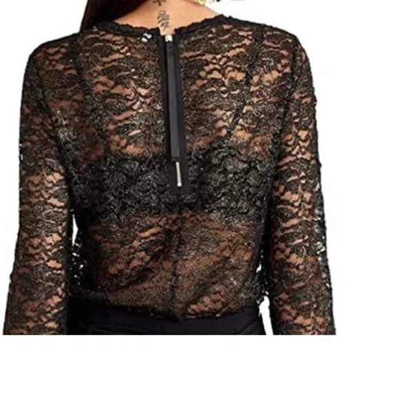 RACHEL Roy Black Lace blouse with Gold Accents!! WORN ONCE! Size S - Picture 2 of 12